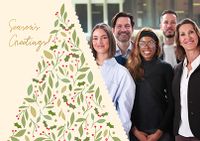 Tap to view Landscape Holly Tree Seasons Greetings Corporate Christmas Card
