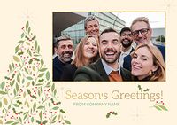 Tap to view Holly Tree Seasons Greetings Corporate Landscape Christmas Card
