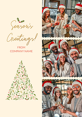 3 Photo Season's Greetings Corporate Christmas Card