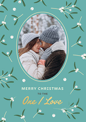 One I Love Mistletoe Print Photo Christmas Card