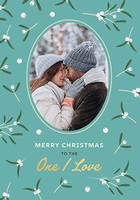 Tap to view One I Love Mistletoe Print Photo Christmas Card