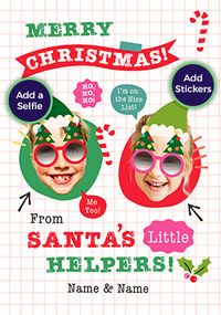 Tap to view Funky Faces Santa's Little Helpers Christmas Card