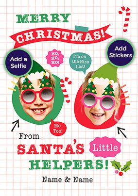 Photo of Funky Faces Santa's Little Helpers Christmas Card