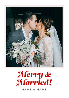 Happy Momento Merry and Married Photo Card