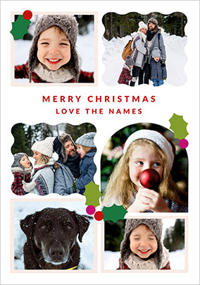 Happy Momento from the Family 6 Photo Christmas Card