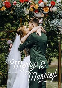Tap to view Merry and Married Portrait Full Photo Card