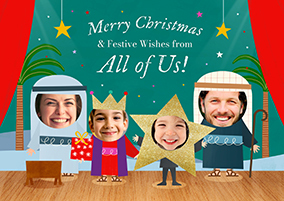 Little Stars From All Of Us 4 Photo Christmas Card