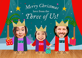 Little Stars From The 3 of Us Photo Christmas Card