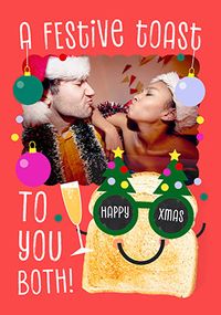Tap to view Festive Toast To You Both Photo Christmas Card