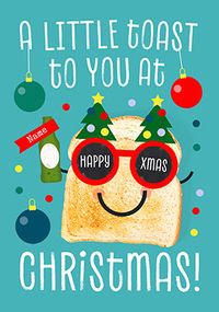 Tap to view A Festive Toast Blue Christmas Card