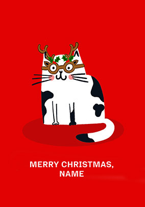Illustrated Cat Season's Greetings Christmas Card