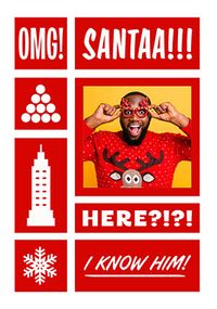 Tap to view Elf Themed Red and White Photo Christmas Card