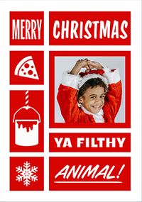 Tap to view Home Alone Themed Red and White Photo Christmas Card