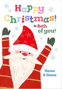 Tap to view Happy Christmas Illustrated Santa to Both of You Card