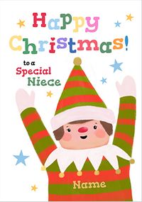 Tap to view For a Special Niece Elf Christmas Card