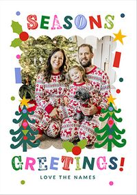 Tap to view Portrait Colourful Photo Christmas Card From Family