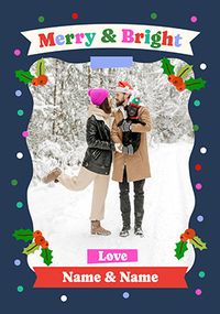 Tap to view Spotty Border From Couple Photo Christmas Card
