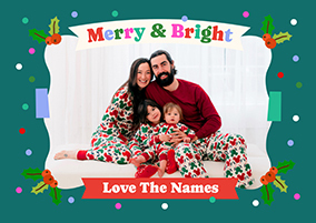 Spotty Border From the Family Landscape Photo Christmas Card