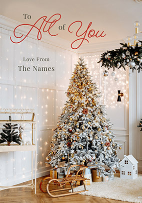 Photographic Tree to All of You Christmas Card