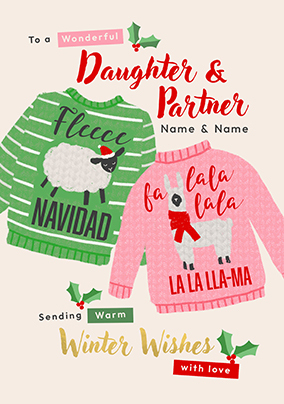 Christmas Jumpers Card for Daughter and Partner