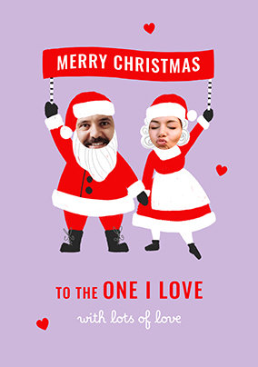Mr and Mrs Claus 2 Photo Christmas Card