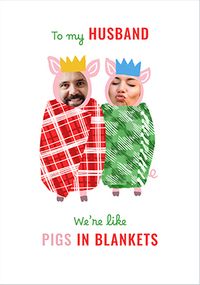Tap to view Pigs In Blankets 2 Photo Christmas Card for Husband