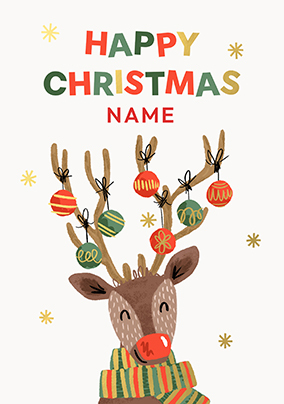 Rudolph Personalised Christmas Card