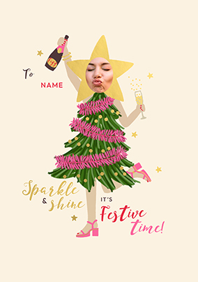 Christmas Tree Dress Photo Card