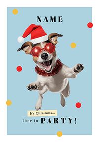 Tap to view Festive Dog Time To Party Christmas Card