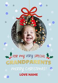 Tap to view Special Grandparents Bauble Christmas Photo Card