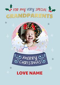 Tap to view Special Grandparents Snow globe Christmas Photo Card
