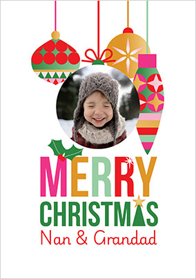 Stand Up To Cancer To Nan & Grandad Christmas Photo Card