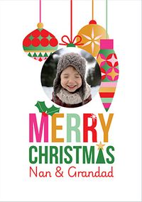 Tap to view Stand Up To Cancer To Nan & Grandad Christmas Photo Card