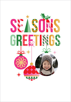 Stand Up To Cancer Seasons Greetings Christmas Bauble Photo Card