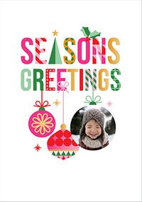 Tap to view Stand Up To Cancer Seasons Greetings Christmas Bauble Photo Card