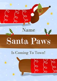Tap to view Dachshund Dog Santa Paws Christmas Card