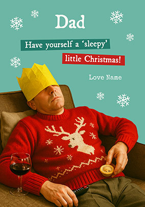 Sleepy Dad Personalised Christmas Card