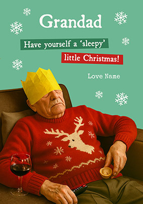 Sleepy Grandad Personalised Christmas Card