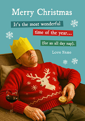 Christmas Nap Personalised Card