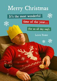 Tap to view Christmas Nap Personalised Card