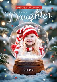 Tap to view Daughter Photographic Snow Globe Photo Christmas Card
