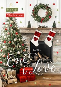 Tap to view Photographic Fireplace One I Love Christmas Card