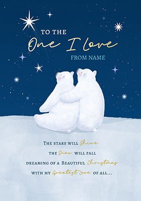 Polar Bears One I love Photo Christmas Card