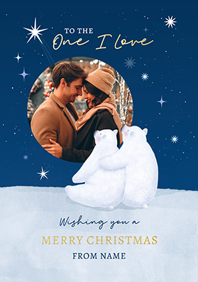 Polar Bears One I Love Christmas Photo Card
