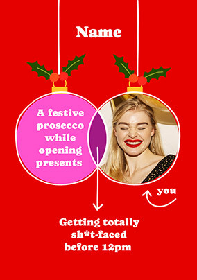 Christmas Day Venn Diagram Photo Card