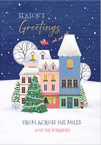 Tap to view Across the Miles Winter Town Christmas Card