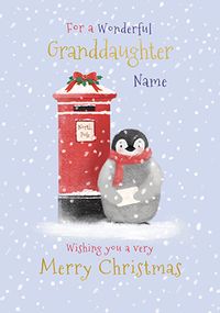 Tap to view Granddaughter Penguin and Postbox Christmas Card