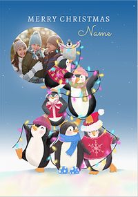 Tap to view Penguin Pyramid Photo Christmas Card