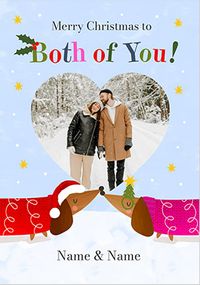 Tap to view Dachshund Photo Christmas Card To Both Of You