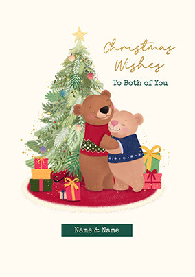 Bear Wishes To Both Of You Christmas Card